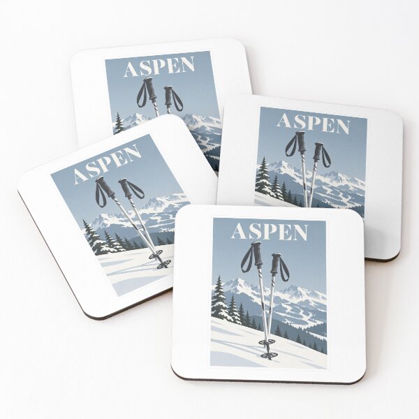 Item preview, Aspen Ski Poles Winter Travel Poster designed and sold by Beyond Destinations.