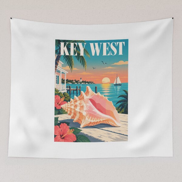 Item preview, Key West Conch Shell Sunset Poster designed and sold by Beyond Destinations.
