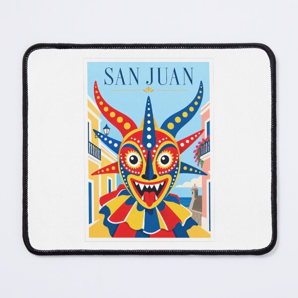 Item preview, San Juan Vejigante Mask Travel Poster designed and sold by Beyond Destinations.