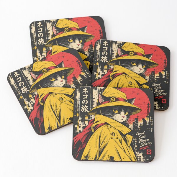 Item preview, Noir Cat Detective – Vintage Yellow Trench Coat Cat Graphic designed and sold by ArtoryNest.