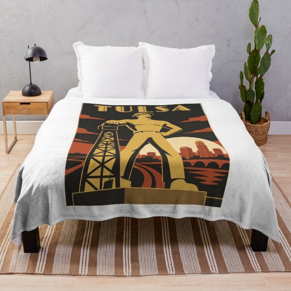 Artikelvorschau, Tulsa Golden Driller Vintage-Reiseposter entworfen und verkauft von Beyond Destinations.