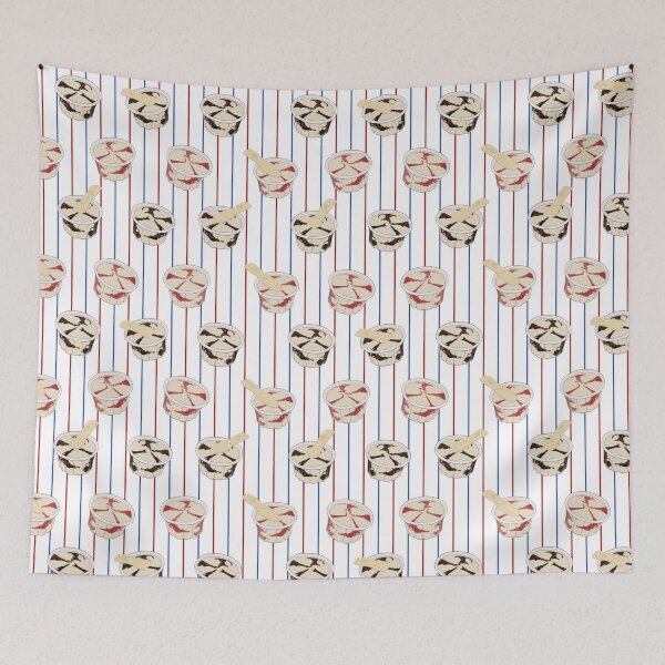 Item preview, Ice Cream Cups on Parade – Old-Fashioned Pinstripes designed and sold by The Flying Bunny Studio.