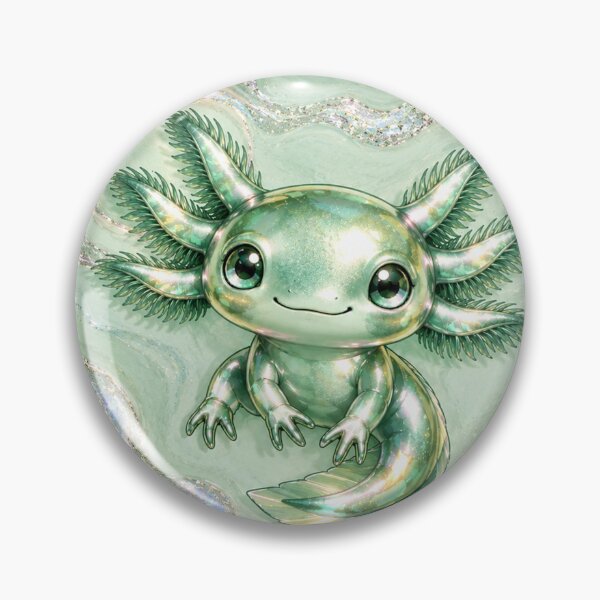 Item preview, Green Axolotl on Chrome Marble designed and sold by Axokris.