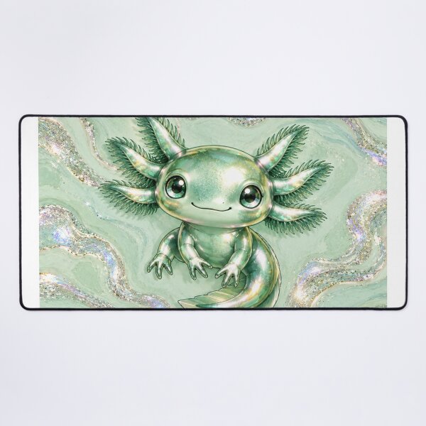 Item preview, Green Axolotl on Chrome Marble designed and sold by Axokris.
