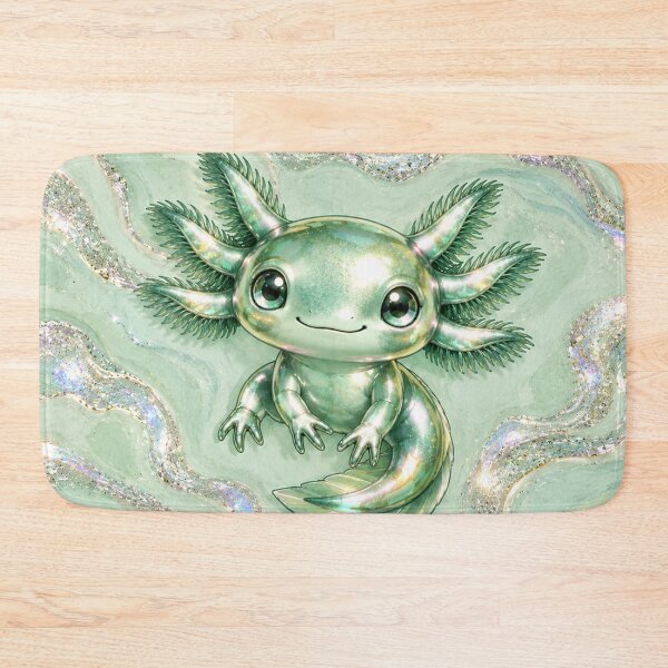 Item preview, Green Axolotl on Chrome Marble designed and sold by Axokris.