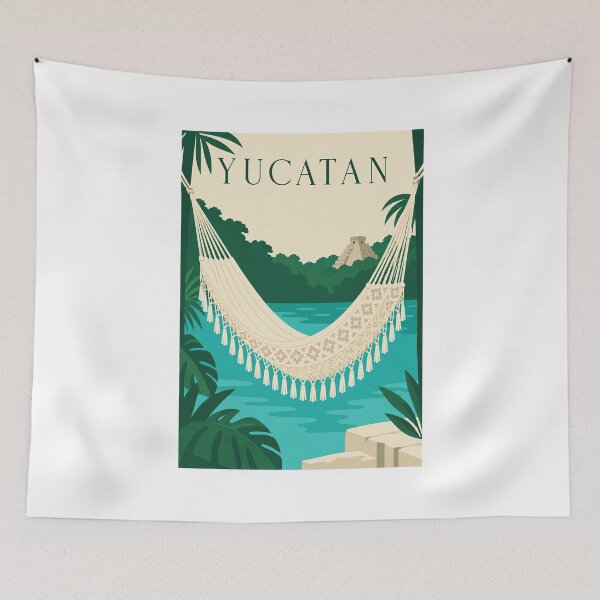 Item preview, Yucatan Hammock Tropical Travel Poster designed and sold by Beyond Destinations.