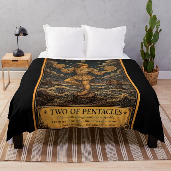 Item preview, Two of Pentacles Tarot Card - Balance & Adaptability Art designed and sold by ArcanaAbsolute.
