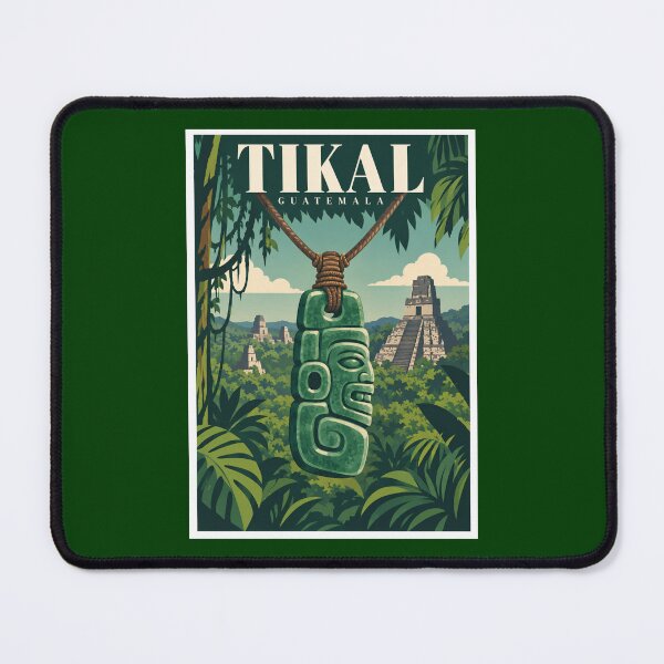 Item preview, Tikal Jade Pendant Jungle Travel Poster designed and sold by Beyond Destinations.