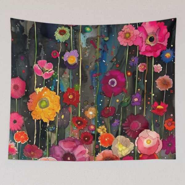 Item preview, Gustav Klimt Flower Garden Vivid Seamless Flowers Vintage Floral Patterns Digital Art Illustration designed and sold by Matt_Smith.