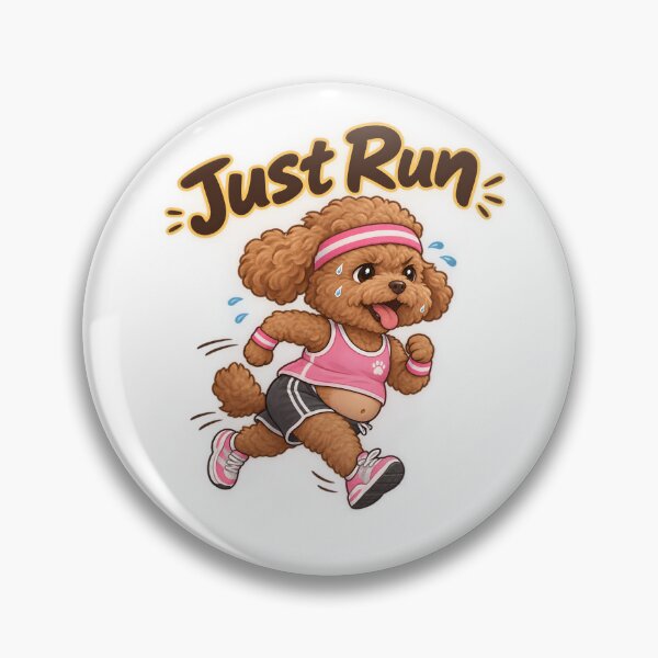 Item preview, Just Run – Cute Brown Poodle Running Funny Dog Fitness Cartoon designed and sold by Kar114.