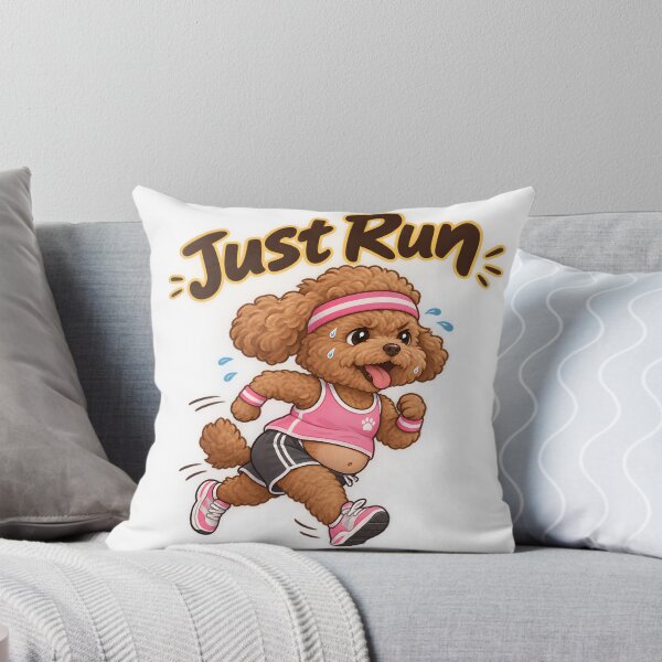 Item preview, Just Run – Cute Brown Poodle Running Funny Dog Fitness Cartoon designed and sold by Kar114.