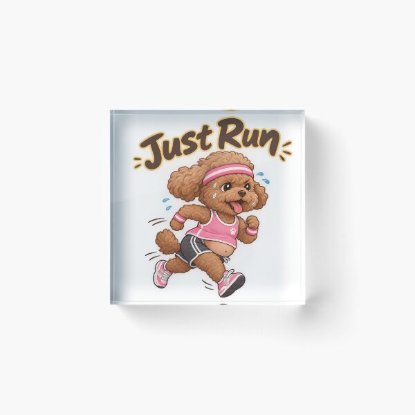 Item preview, Just Run – Cute Brown Poodle Running Funny Dog Fitness Cartoon designed and sold by Kar114.