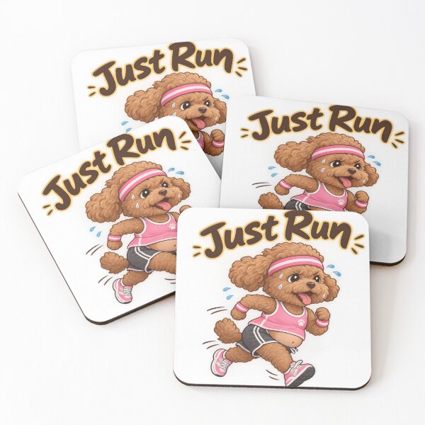 Item preview, Just Run – Cute Brown Poodle Running Funny Dog Fitness Cartoon designed and sold by Kar114.