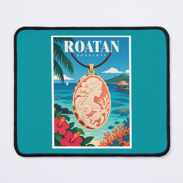 Item preview, Roatan Shell Cameo Tropical Travel Poster designed and sold by Beyond Destinations.