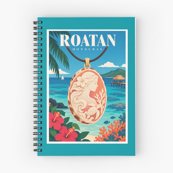 Item preview, Roatan Shell Cameo Tropical Travel Poster designed and sold by Beyond Destinations.