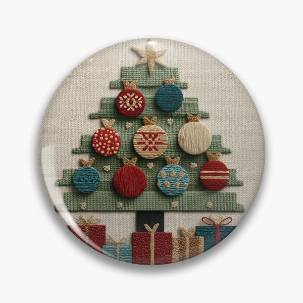 Item preview, Cozy Embroidered Style Christmas Tree Art designed and sold by colorful-white.