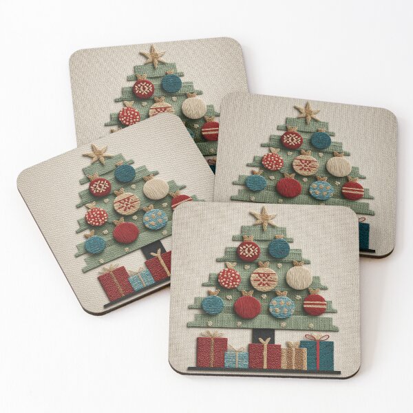 Item preview, Cozy Embroidered Style Christmas Tree Art designed and sold by colorful-white.
