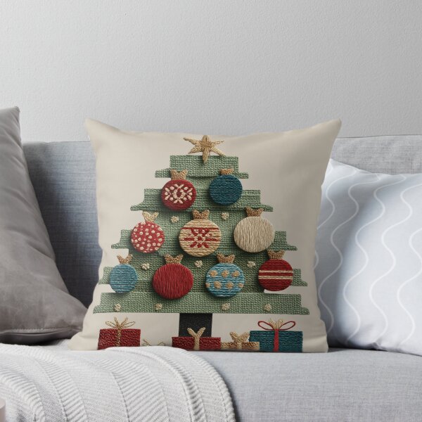 Item preview, Cozy Embroidered Style Christmas Tree Art designed and sold by colorful-white.