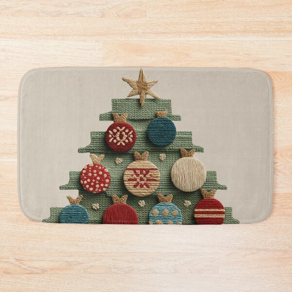 Item preview, Cozy Embroidered Style Christmas Tree Art designed and sold by colorful-white.