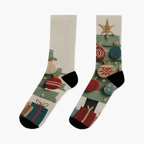 Artikelvorschau, Gemütliche Weihnachtsbaumkunst im bestickten Stil entworfen und verkauft von colorful-white.