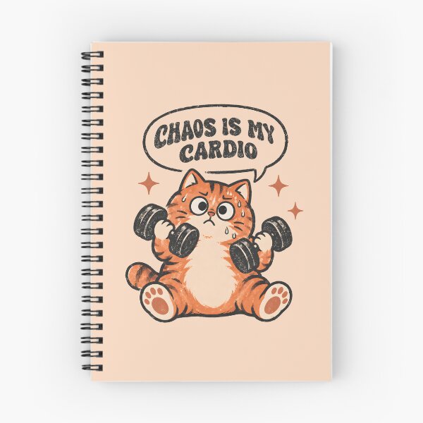 Item preview, Funny Cat Gym Chaos Is My Cardio Retro Workout Cat Vintage Fitness Humor designed and sold by Chonkz.