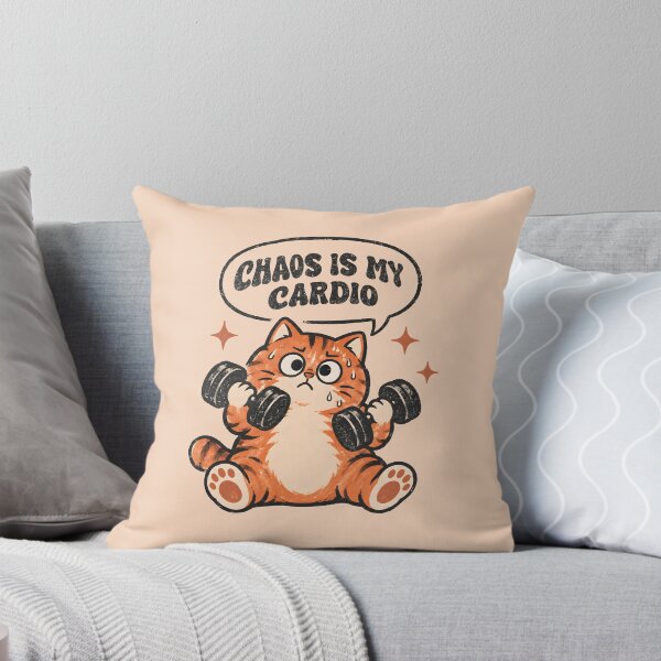 Item preview, Funny Cat Gym Chaos Is My Cardio Retro Workout Cat Vintage Fitness Humor designed and sold by Chonkz.