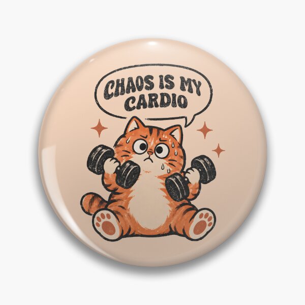 Item preview, Funny Cat Gym Chaos Is My Cardio Retro Workout Cat Vintage Fitness Humor designed and sold by Chonkz.