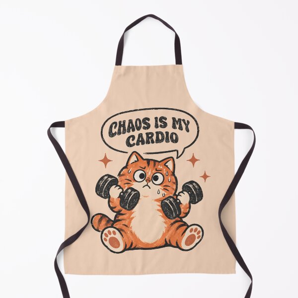 Item preview, Funny Cat Gym Chaos Is My Cardio Retro Workout Cat Vintage Fitness Humor designed and sold by Chonkz.