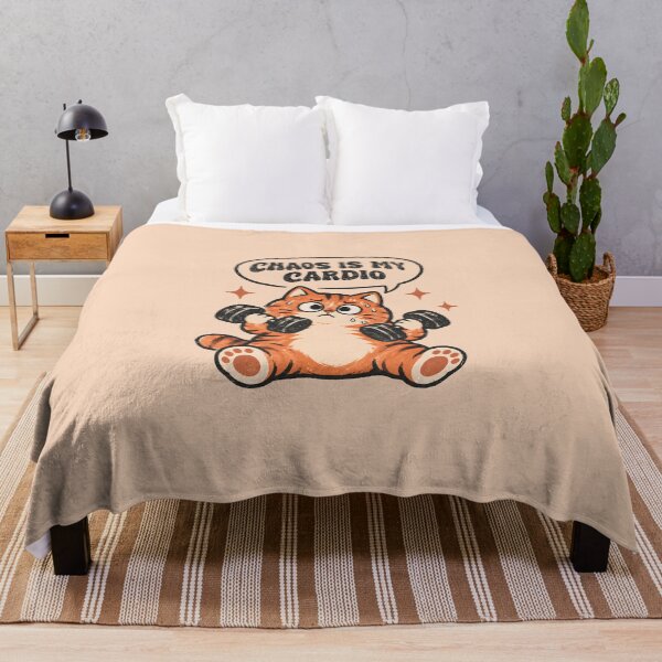 Item preview, Funny Cat Gym Chaos Is My Cardio Retro Workout Cat Vintage Fitness Humor designed and sold by Chonkz.