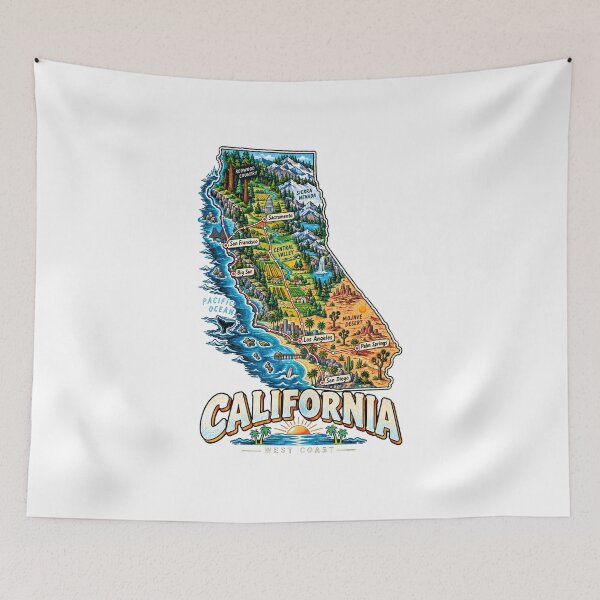Item preview, Hand Drawn California Travel Souvenir Landmark Gift designed and sold by MichaeIRellov.