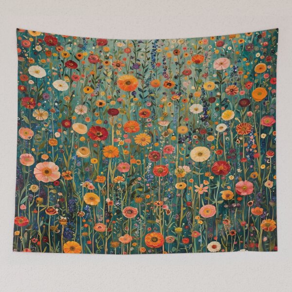 Item preview, Gustav Klimt Flower Garden Vivid Seamless Flowers Vintage Floral Patterns Digital Art Illustration designed and sold by Matt_Smith.