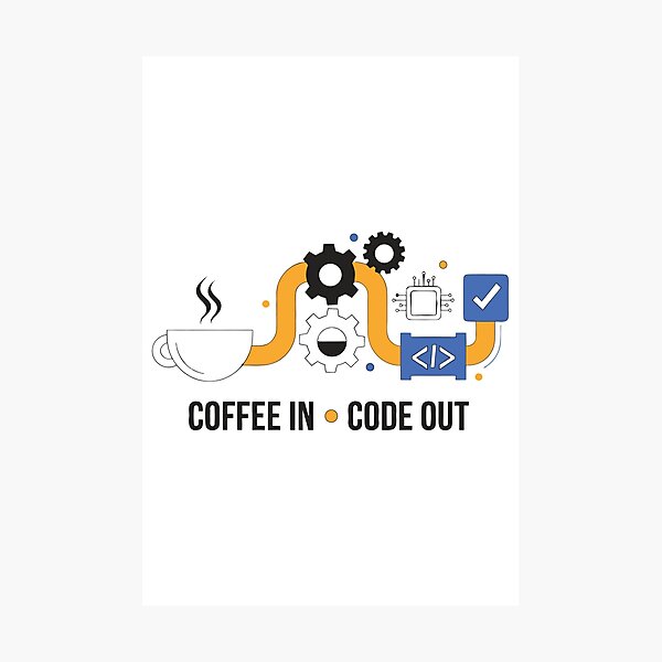 Item preview, Coffee In Code Out Funny Programmer Coding Coffee T-Shirt designed and sold by Design-Pro-21.