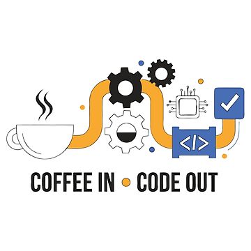 Artwork thumbnail, Coffee In Code Out Funny Programmer Coding Coffee T-Shirt by Design-Pro-21