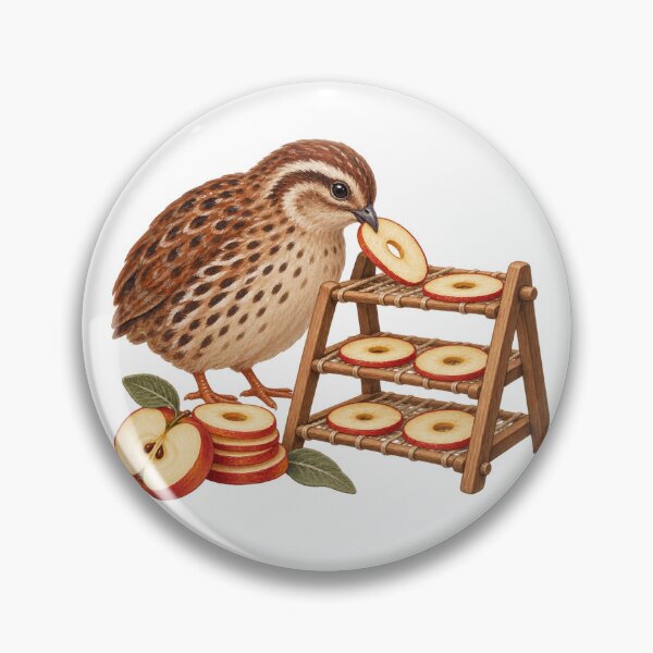 Item preview, Button Quail Arranging Apple Slices to Dry designed and sold by jimnicklaus.
