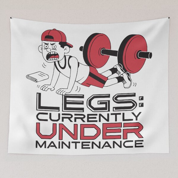 Item preview, Legs Currently Under Maintenance Funny Leg Day Gym Workout T-Shirt designed and sold by Design-Pro-21.