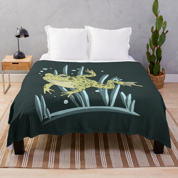 Item preview, Frog Swimming Underwater Cottagecore Aesthetic Illustration designed and sold by LeshanArt.