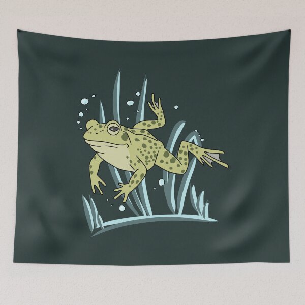 Item preview, Frog Swimming Underwater Cottagecore Aesthetic Illustration designed and sold by LeshanArt.