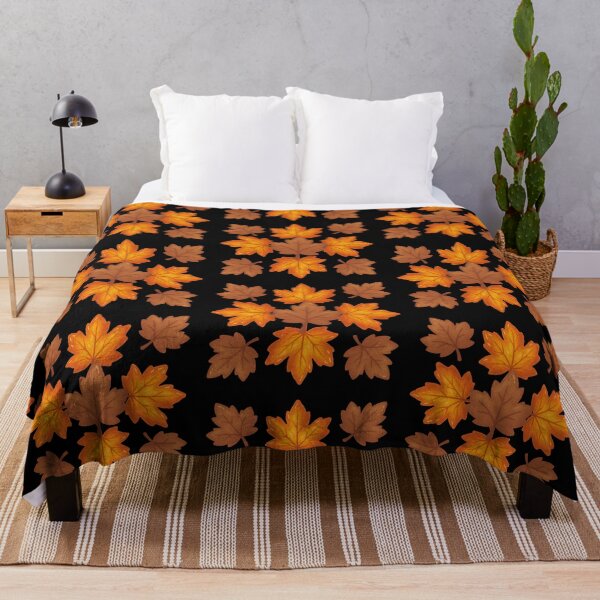 Item preview, Black Background Vintage Autumn Leaves Seamless Pattern Art designed and sold by ​Jyoti Digital Artist.