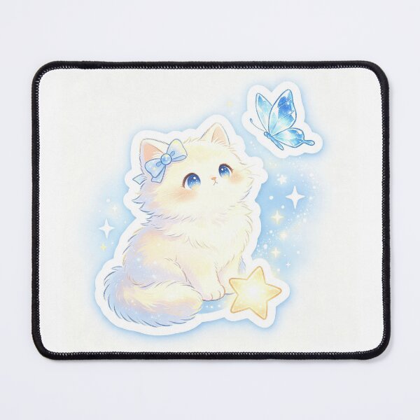 Item preview, Cream cat sits on a sparkling star. designed and sold by pin-upgirls9.