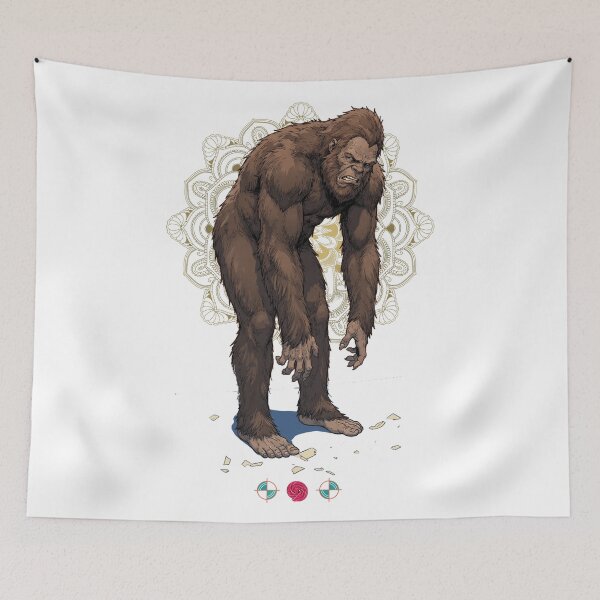 Item preview, Bigfoot Tight Hamstrings Forward Fold Yoga Funny Cryptid Art designed and sold by Whimsy Trail Co.