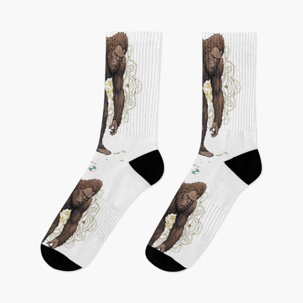 Item preview, Bigfoot Tight Hamstrings Forward Fold Yoga Funny Cryptid Art designed and sold by Whimsy Trail Co.
