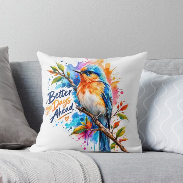 Item preview, Better Days Ahead Cute Watercolor Bird Inspirational Quote Sticker designed and sold by PRIME4YOU.