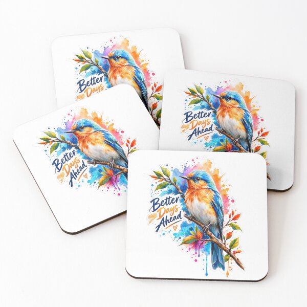 Item preview, Better Days Ahead Cute Watercolor Bird Inspirational Quote Sticker designed and sold by PRIME4YOU.