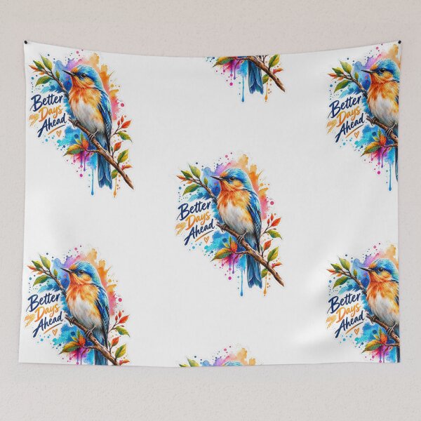 Item preview, Better Days Ahead Cute Watercolor Bird Inspirational Quote Sticker designed and sold by PRIME4YOU.