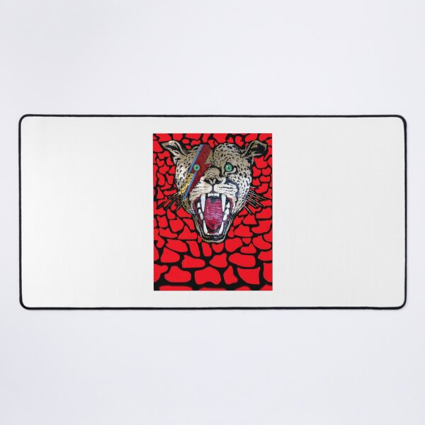 Item preview, Street Walking Cheetah Artistic Illustration on Red Background designed and sold by IseeRobots.