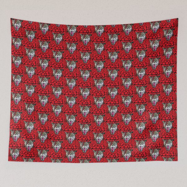 Item preview, Street Walking Cheetah Artistic Illustration on Red Background designed and sold by IseeRobots.