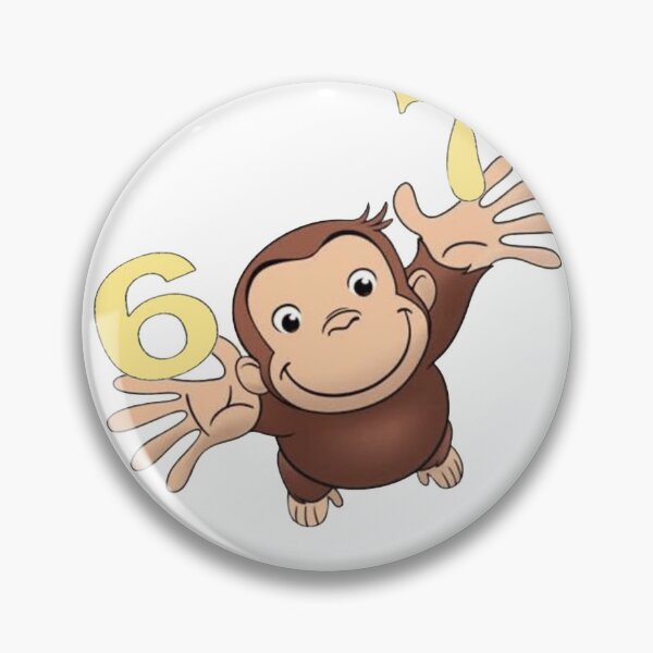 Item preview, Curious George 6th Birthday Cute Monkey Kids Party Character Design designed and sold by VelourEmber.