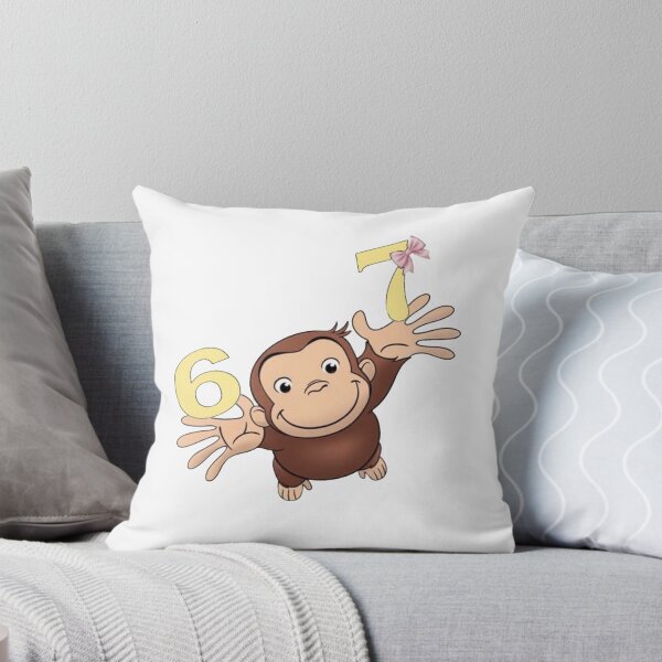 Item preview, Curious George 6th Birthday Cute Monkey Kids Party Character Design designed and sold by VelourEmber.