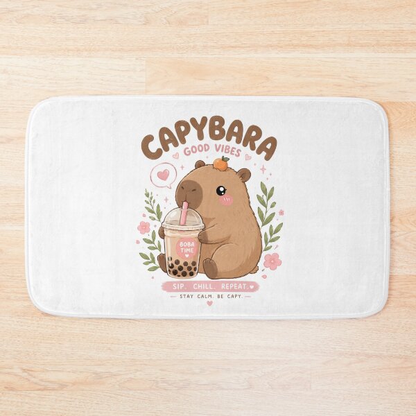 Item preview, Cute capybara boba tea  designed and sold by Sixtinebzh.