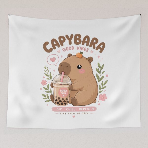 Item preview, Cute capybara boba tea  designed and sold by Sixtinebzh.